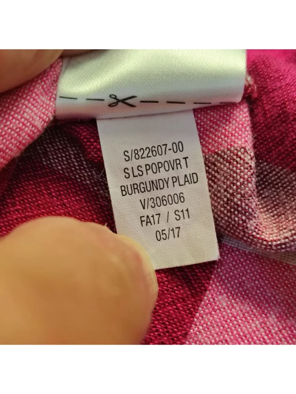 Old Navy Girls Flannel Shirt XL 14 Pink Magenta Plaid Long Sleeve Button Pocket